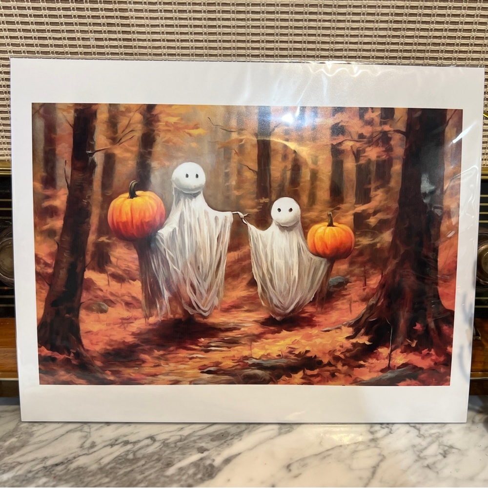✨NEW👻Halloween Fall Ghosts 11x14 Poster🎃 - Picture 5 of 5